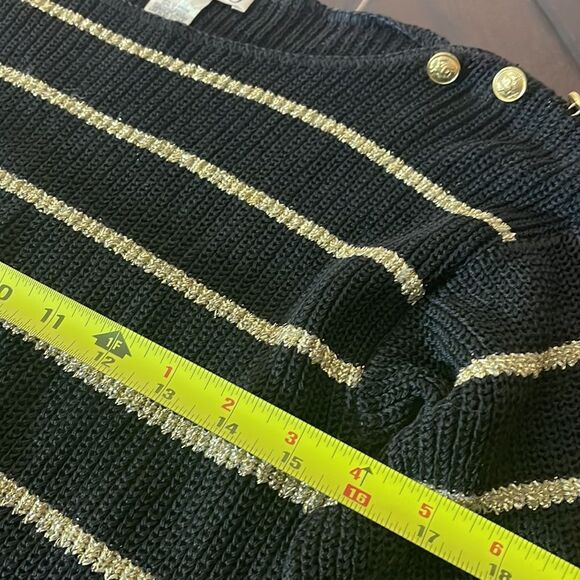 Vintage Diane Von Furstenberg black metallic gold sweater - Picture 7 of 11
